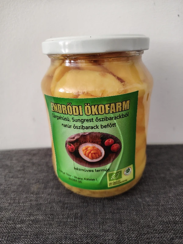 BIO Őszibarack befőtt sárgahúsú Sungrestből